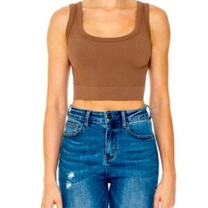 Ambiance Brown Crop Top
